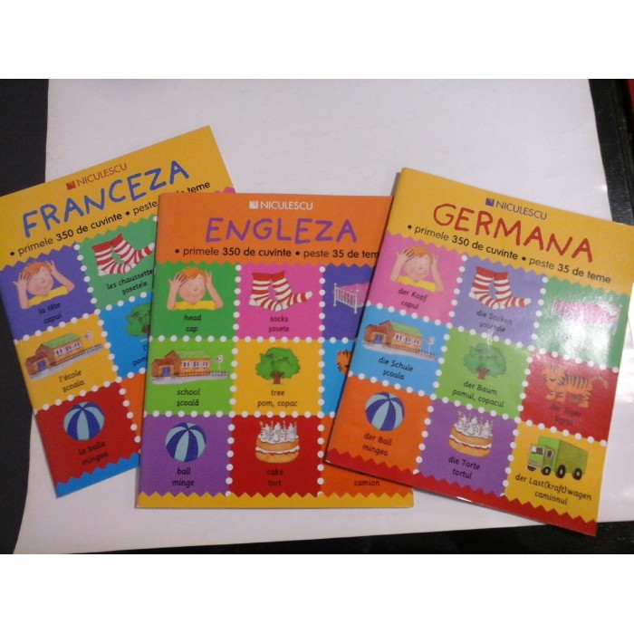 GERMANA / ENGLEZA/ FRANCEZA  * primele 350 cuvinte * peste 35 teme * 3 volume  -  Catherine  Bruzzone * Louise Millar  